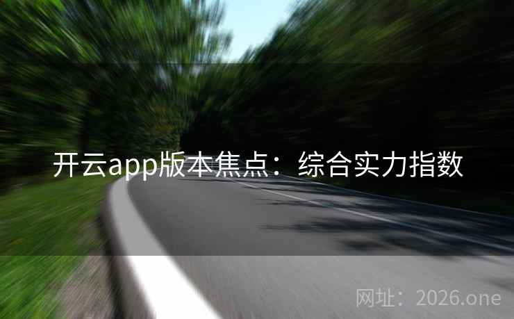 开云app版本焦点：综合实力指数